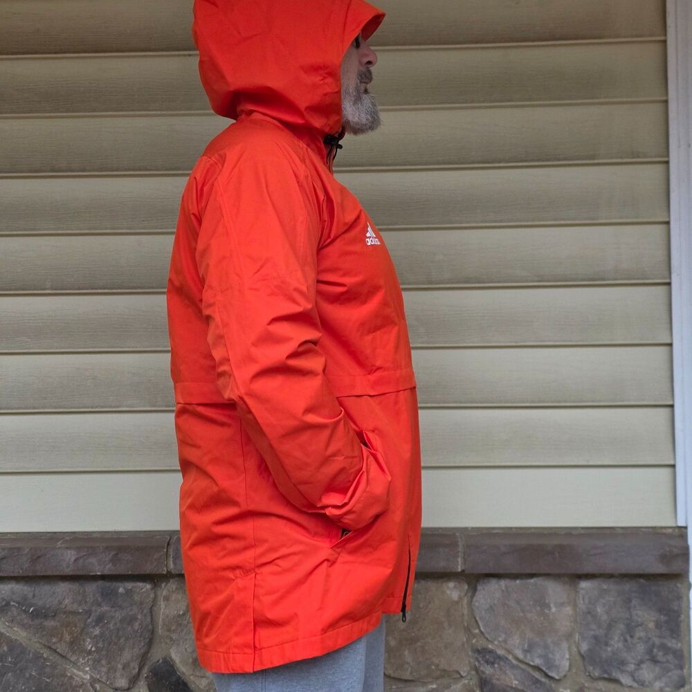 Adidas Gamemode Rain Jacket NWT Size Large in Orange - Picture 4 of 16